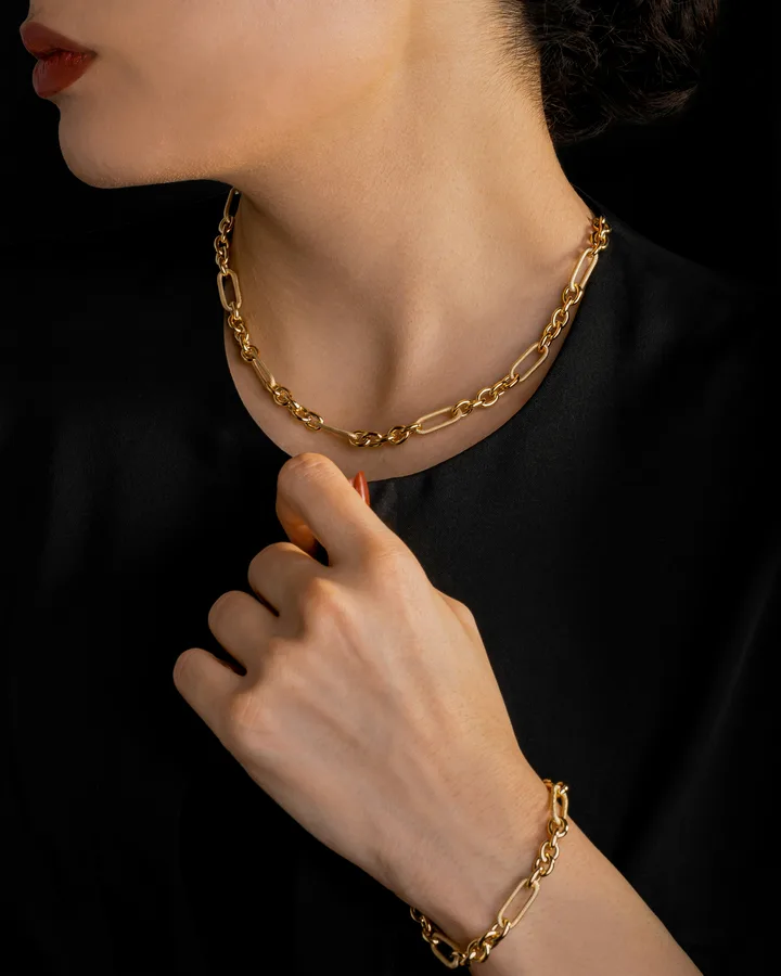Kalung dan gelang rantai tebal